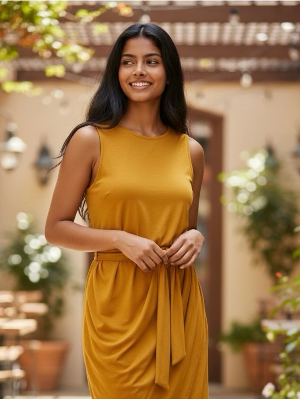 Calvin Klein Mustard Yellow Crewneck Top